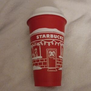 Starbucks Festive Red Cup with White Lid